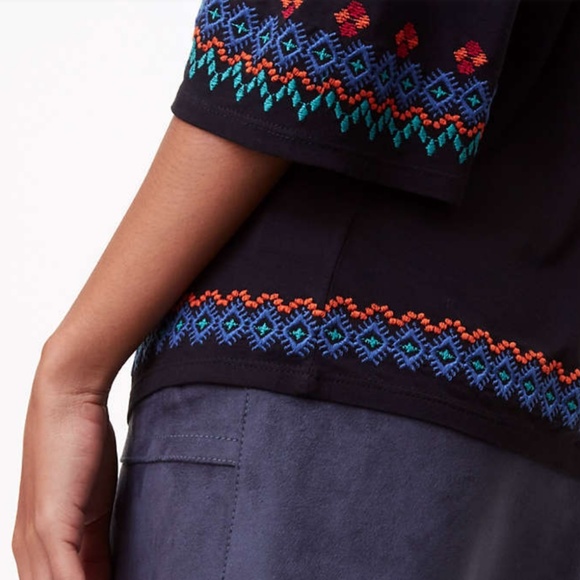 NWT LOFT | Off Shoulder Embroidered Top - Picture 4 of 7